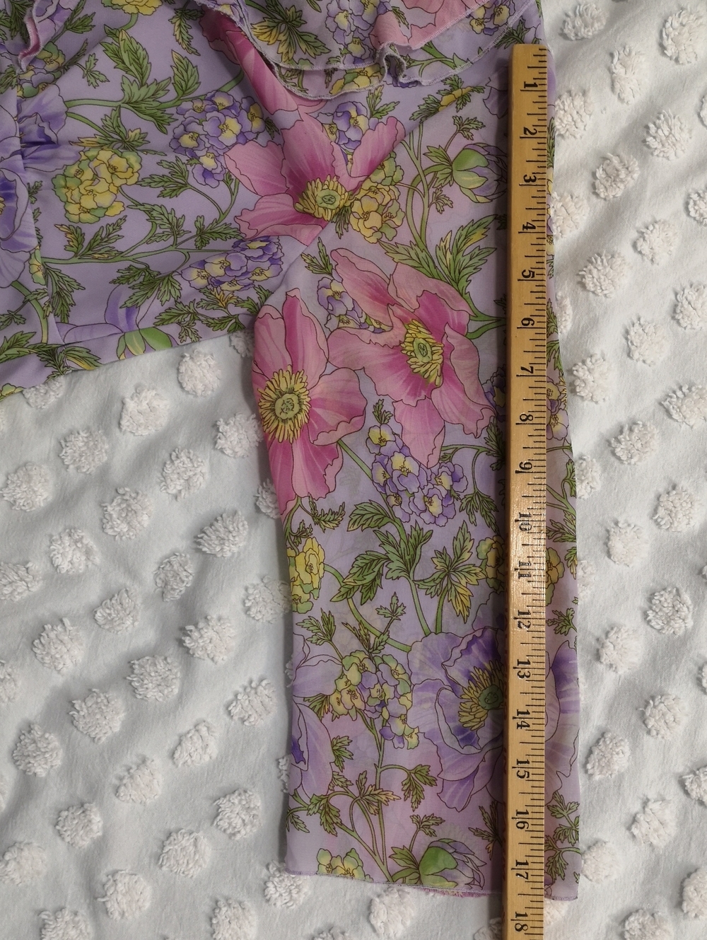 Bob Mackie Studio Floral Ruffle Blouse – Size M - Picture 6 of 9